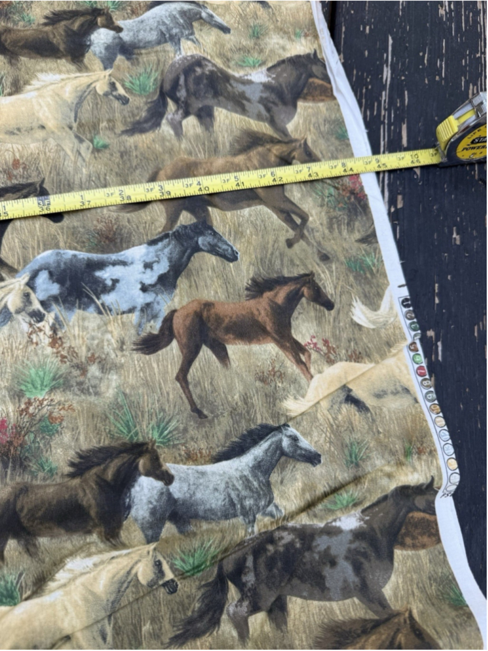 James Hautman Running Horses Fabric 4.16 Yds 44” Wide Cranston Western Mustang - Picture 4 of 9